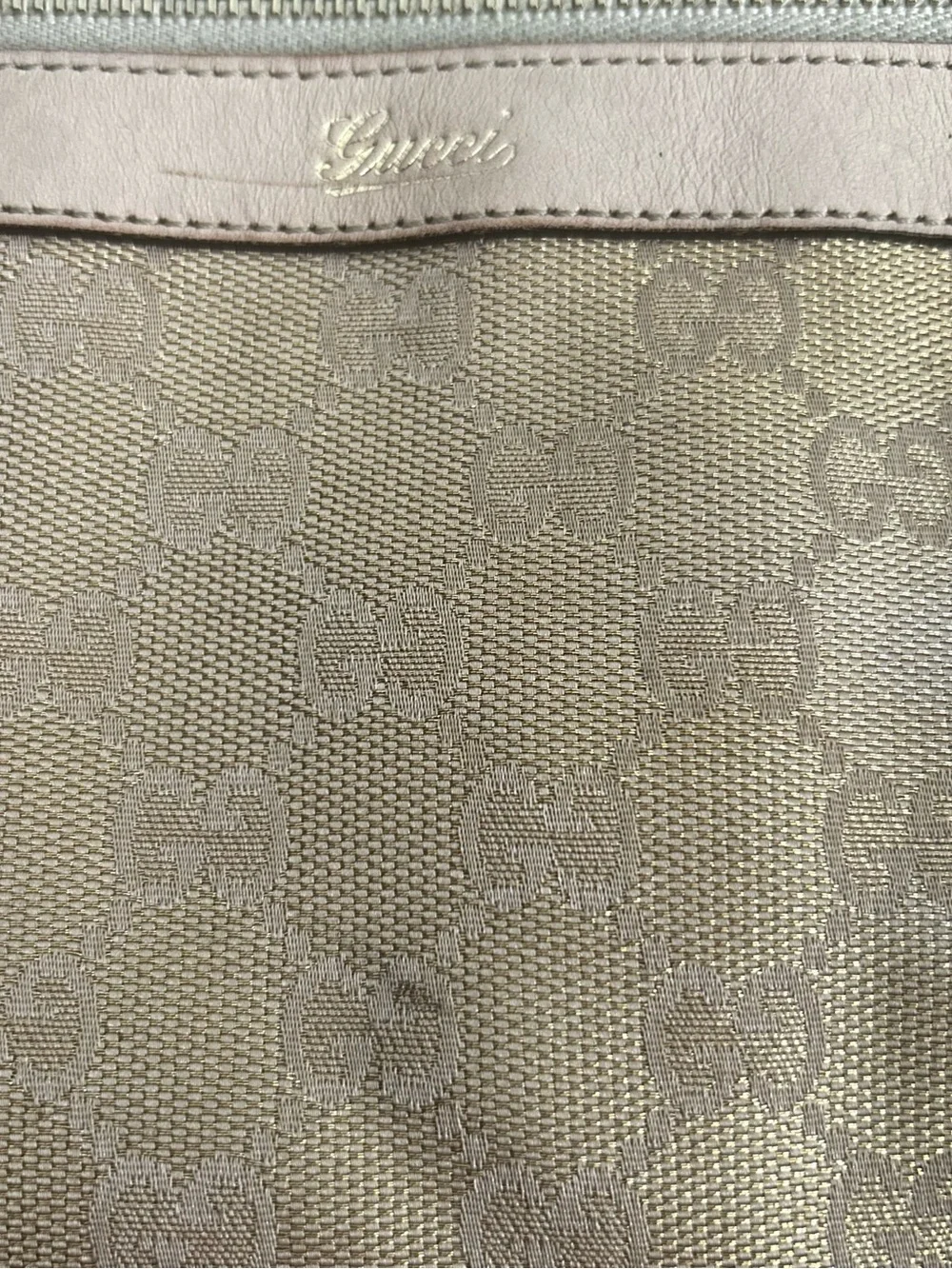 Gucci Metallic Rose Gold GG Monogram Abbey D-Ring Tote Bag